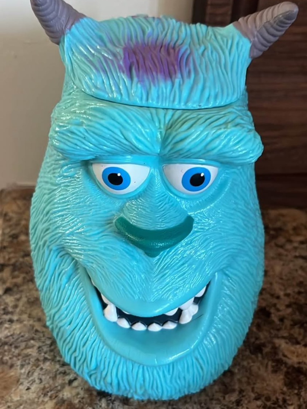 Disney Sulley Bib — Bright Turquoise with Purple and Gray Horns